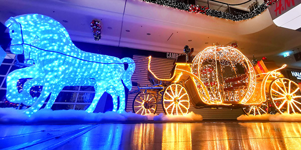 Weihnachtsdekoration mieten - LED Cinderella Kutsche